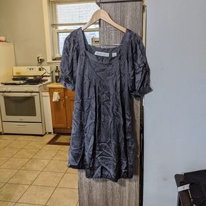 100% silk slate gray mini dress